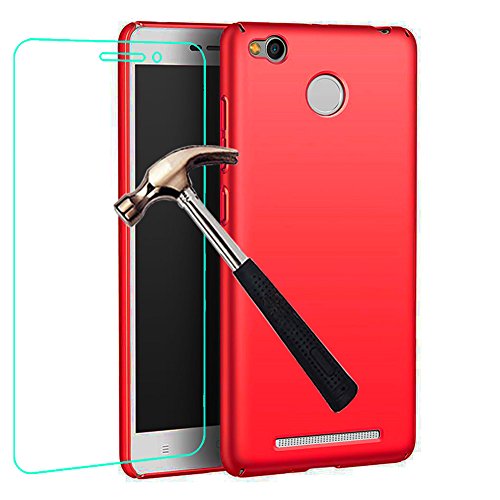 Xiaomi Redmi 3s   Redmi 3 Pro Funda Y Protector De Pantalla  Gzerma   Slim Matte Series Funda Case Cover 5 0 inch Funda PC Rojo Protectora Ultrafina Y Protector De Pantalla  Ajuste Perfecto   Anti-ara  azos   Sin Burbujas  Para Xiaomi Redmi 3s   Redmi 3 Pro