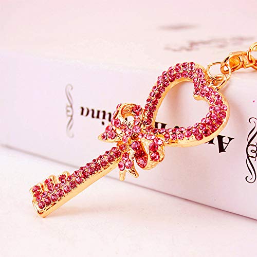 Preisvergleich Produktbild QWhing Schlüsselanhänger, Schlüsselform, hohles Herz, Schlüsselanhänger, Handtasche, Geldbörse, Schlüsselanhänger, für Damen, Rosa