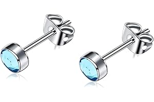 ARTSKIN G23 Titan Ohrstecker für Damen Herren Mädchen Ohrringe Hypoallergen Nickelfrei 3mm/4mm/5mm/7mm Kristallohrringe Ohrschmuck Geburtstagsgeschenk