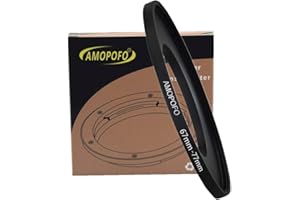 AMOPOFO Anello Step Up da 67 mm a 77 mm per filtri, anello per filtro della fotocamera da 67 mm a 77 mm, realizzato in alluminio CNC con finitura galvanizzata nera opaca. Per filtri UV, ND CPL da 77 mm.