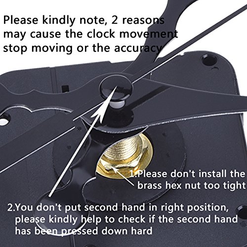 Mudder Quarz Uhrwerk Ersatzteil Schwarze Zeiger Reparaturwerkzeug, 3/10 Zoll Maximale Vorwahlknopf Stark, 4/ 5 Zoll in Gesamtschaftlänge - 3