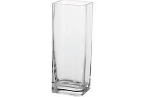 LEONARDO HOME Kasten-Vase Lucca, moderne Blumenvase, handgefertigtes Unikat in rechteckiger Form aus Glas, H 30 x B 11-cm, 014327