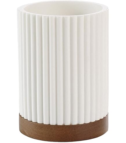 Gobelet Salle De Bain Douceur D'Intérieur - Polystyrène Finition Bambou 7.2x10.5cm