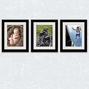 ArtzFolio Wall Photo Frame D530 Black 8x10inch;Set of 3 PCS with Mount