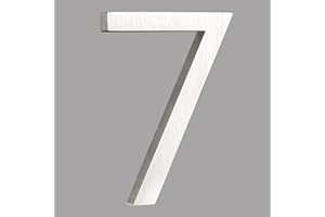 HASWARE Pływający numer domu, 6 cali, stylowe numery drzwi, alfabet, tablica uliczna, numery adresowe do domu (7, srebrny)