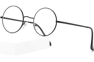 Jiaanle Runde Brille ohne stärke - Weihnachten Party Karneval Kostüm Accessoire, Unisex für Damen Herren