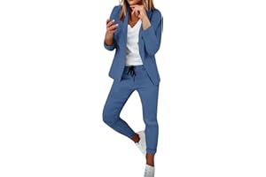Damen Blazer Zweiteiler Fashion Leopard Blumendruck Anzug Set Langarm Anzugjacke mit Revers + Hose mit elastischer Taille und hoher Taille Business Casual Anzug Partykleidung