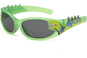 deegbbyi Gafas Sol Niño, UV400 Protección Gafas de Sol, Anteojos Dinosaurio Verano, Marco Plegable, para Niño Niña Verano Playa Salidas Cumpleaños Viajar y Andar en Bicicleta