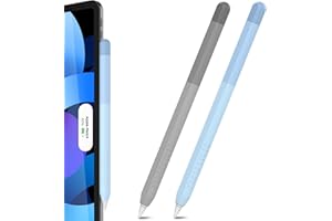 Delidigi Silicone Cover Compatibile con Apple Pencil 2 Generazione e Apple Pencil PRO(2024), Colore Gradiente Silicone Custodia Protettiva Coperchio Accessori (Blu/Grigio)