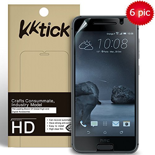HTC One A9 Schutzfolien, KKtick [Hoch Definition Klar] Transparent Anti-Blase und Anti-Fingerabdruck Folien Schutzfolien Nicht-Klebrig Rückstand Screen Protector für HTC One A9(6 Pack)
