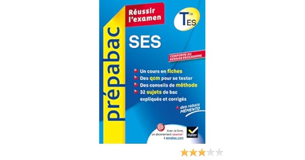 Amazonfr Ses Tle Es Prépabac Réussir Lexamen Cours Et - 