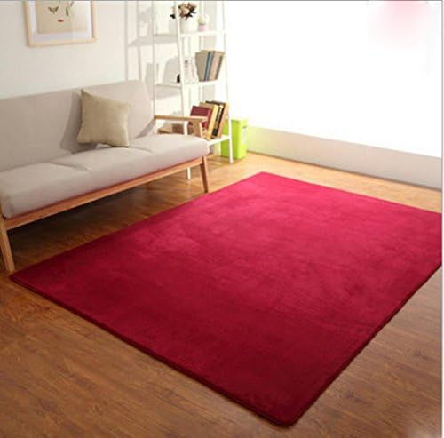 DZYZ Coral velvet non-slip carpet bedside bedroom stairs living room bathroom covered with stairs , red , 80*200cm