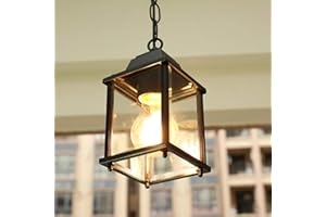 Mengjay Plafonnier Européenne Simplicité Retro Industrial Ceiling Lamp Shade Balcon Extérieur Pendentif Lampe Couloir Cour Villa Gazebo Suspendues Traditionnelle en Verre en Métal Edison Plafonniers