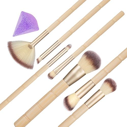 Make Up Brushes,Yeddas 7 Piece Professional Make up Brushes Set for Powder Blush Concealer Nose Fan Brush with Beauty Silicone Diamond Blender