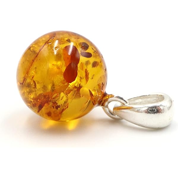 Pendentif ambre bleu d'Indonésie (pa3) | Cœur de Pierres
