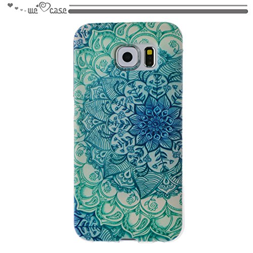 WeLoveCase Funda Samsung Galaxy S6 Silicona   Cascara de Protecci  n Tapa Anti Polvo Absorci  n De Choque Funda Samsung Galaxy S6 Mandala Gel   Funda Suave Resistente Fina Original Funda Samsung S6 Silicona