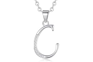 VIKI LYNN Collier Pendentif Lettre Initial en Mon Collier Prénom DIY Les Noms avec Les Lettres! - Idée Cadeau pour Vos Amis - Argent Fin 925 et Oxyde de Zircon Serti (Lettre A)