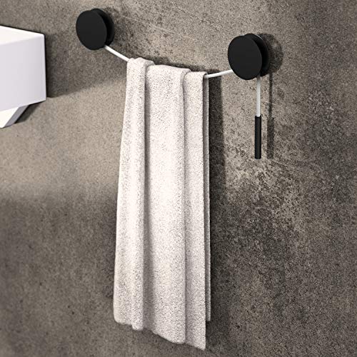 Bath + by Cosmic 2756564 portasciugamani, Nero Opaco/Bianco