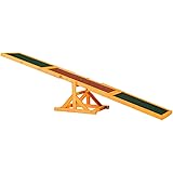 PawHut – Altalena Basculante per Allenamento Agility Animali Domestici Cani in Legno di Abete Antiscivolo 180 × 30 × 30cm