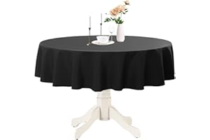 Romanstile Tovaglia rotonda antimacchia 160 cm nero Diametro Tovaglie per 4-6 posti elegante per decorative tavolo da caffè,Sala da Pranzo,Ristorante,Cucina,Bar,Birstro,Natale