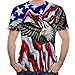 Produktbild Rosennie Männer T-Shirt Herren Top 3D Gedruckt T-Shirt Plus Größe S-3XL Longtop Kurzarmshirts Kurze Ärmel Sweatshirt Sommer Mode Tankshirt Muskelshirt für Independence Day