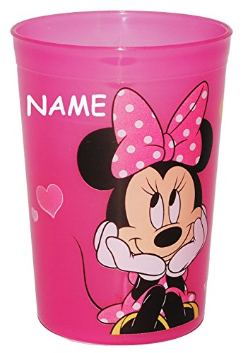 “ Disney Minnie Mouse “ – 3 in 1 – Trinkbecher / Malbecher / Zahnputzbecher – Becher durchsichtig – Trinkglas aus Plastik / Kunststoff – Mädchen – Maus für Kinder – Kindergeschirr – Kinderbecher / Kinderglas – Playhouse - 3