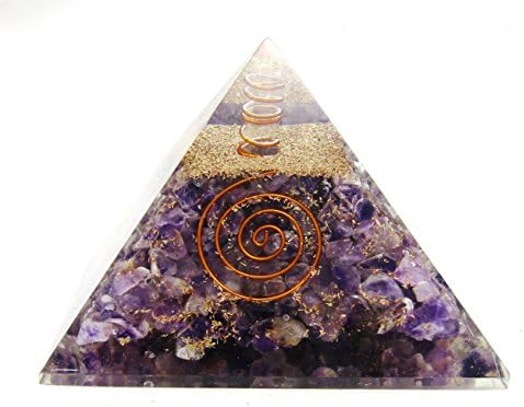 reviheal TM Amethyst Reiki Healing Orgone Pyramid Crystal Energy Generator Orgonite to Harmonize
