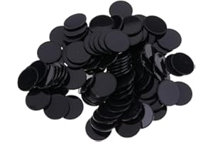 LNYMZD 100Pcs Schwarz Wiederverwendbare Plastik-Zähl-Bingo-Chips,Marker,Zähler,25 mm Durchmesser,Spielmarken,Packung mit,und praktisch,Traditionelle Spiele,Bingo