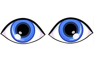 SkinoEu® 2 x Autocollant Stickers Paire Yeux Bleu Décoration Car Voiture Camion Fenêtre Porte Auto Moto Vélo Tuning B 79