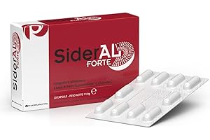 SiderAL® Forte Integratore alimentare a base di Ferro Sucrosomiale®, No Gusto metallico, Alta Tolerabilità, Alto assorbimento, No Glutine, No lattosio, 20 Capsule, Pharmanutra