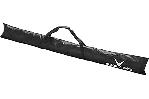 Black Crevice Bolsa de esquí Nordic I Bolso para 1 par de esquí de Fondo 210 cm I Bolsa de esquí con Cierre Doble y Cintas de compresión I Bolso de esquí de 600D/PVC con Correa
