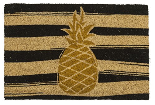 Entryways - Felpudo Oro piña Antideslizante Felpudo, Fibra de Coco, Dorado, 60 x 1,4 x 40 cm