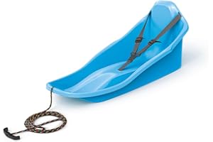 PROSPERPLAST Topo Luge avec ceinture de sécurité pour enfants jusqu'à 3 ans avec corde