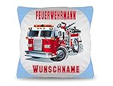 Kuschelkissen Namenskissen Feuerwehr Wunschname + Füllung