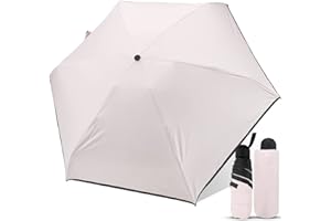 Hileyu Paraguas plegable, paraguas compacto, paraguas pequeño para mujer, tamaño de bolso, mini paraguas portátil, resistente al viento, protección UV, protección solar, paraguas de viaje ligero para