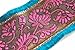A floral brocade type deep ribbon border with a velour velvet selvedge edge in a contrast color. A traditional Indian sari border but usable for anything decoration; dressmaking, interiors or crafts. 9 cms deep. 2 superb colour combos. Sold by meter or by a complete Sari Border length of 9 meters