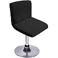 BTSKY Black Bar Stools Slipcovers with Backrest Cover Stretch Chair Cover for Short Swivel Dinning Chair Back Chair Bar Stool Chair