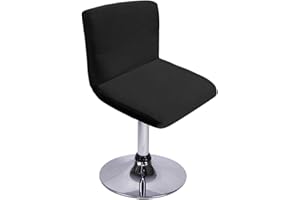 BTSKY Schwarze Barhocker-Schonbezüge mit Rückenlehnenbezug, Stretch-Stuhlbezug für kurze Drehstuhl, Rückenlehne, Barhocker, Barstuhl