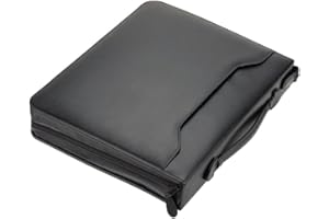 Alassio 30025 - Agenda de piel ecólogico (4 anillos, soporte para bolígrafos y tarjetas), color negro