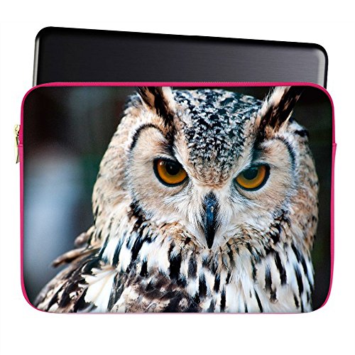 Snoogg Eule Close Up Portrait 38,1 cm Zoll auf 39,4 cm Zoll auf 39,6 cm Zoll Laptop Notebook Schuber Sleeve Soft Case, der Fall für MacBook Pro Acer Asus Dell HP Sony Toshiba - 2