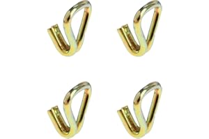 SAGASAVE 4 Ganci a Cricchetto Resistenti, 50 mm x 5000 kg, Doppio Gancio a J, Di Ricambio per Cinghie di Fissaggio e Rimorchi