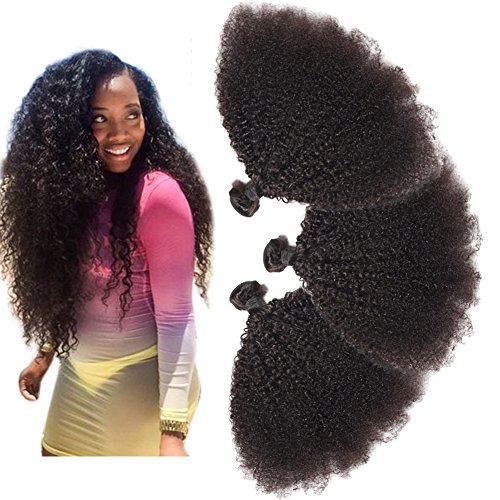 HmtAfro 100% Virgin Hair 7A+ Grade 300 Gram Afro Kinky Curly Natural Color(8'' 8'' 8'')