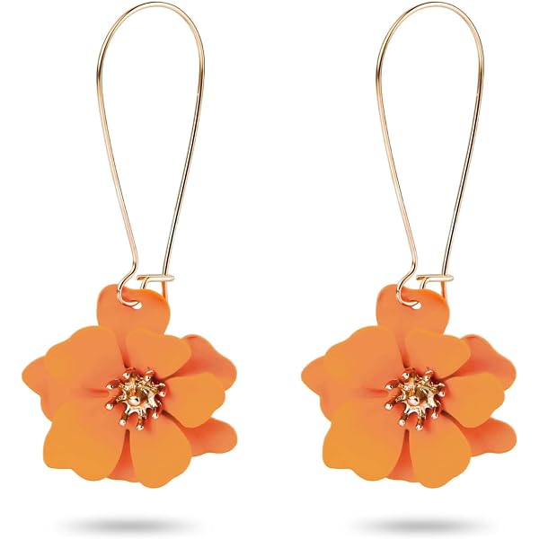 FDEETY Boho Daisy Dangle Earrings For Women - Double Flower Drop Wedding And Anniversary Jewelry For Girls