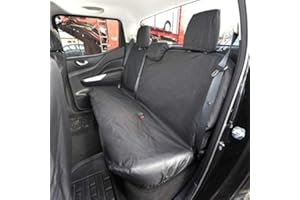 UK Custom Covers SC243B Tailored Heavy Duty Waterproof Rear Seat Covers Black -To Fit Nissan Navara NP300 Double Cab 2016 Onwards