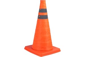 SINOER Paquete de 1 conos de seguridad naranjas plegables de 18 pulgadas/conos de tráfico naranjas/conos de seguridad reflectantes emergentes multiusos