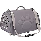 ★ COMOLIDAD TRANSPIRABLE: Este bolso de transporte para perros y gatos es super cómodo para los animales. Tiene una base estable para que no vuelque y Los agujeros grandes no sólo mantienen el aire fresco en la circulación, pero también hacen su mascota cómodo.