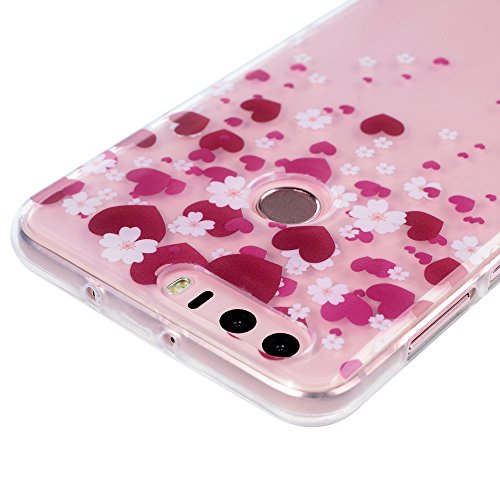 Huawei Honor 8 Case Huawei Honor 8 Schutzhülle YOKIRIN Premium Flexible Slim Fit TPU Silikon Case Cover Handyhülle Handytasche Etui Handycase Ultra Dünn Rutschfest Kratzfest Silikonhülle Blume Liebe - 4