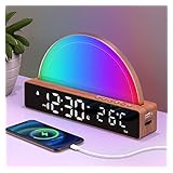 Sunrise Alarm Clock, Wake Up Light With Sunrise Simulation, Touch Control Bedside Lamp Dimmable Multicolor, Snooze, Sleep Aid, 10 Natural Sounds, Led Digital Alarm Clock For Heavy Sleepers Adults Kids