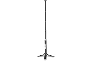 Walimex pro 2in1 Ministativ XL mit 1/4“ Anschluss, Höhenverstellbar von 20,5 cm bis 62,5 cm, Mini Dreibein Kamerastativ mit Teleskoparm für den professionellen Gebrauch, bis 1 kg belastbar
