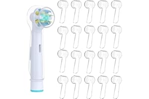 UZEYAX 20 Pezzi Copertura Spazzolino Elettrico, Copertura Protettiva Spazzolino Elettrico, Copertura Protettiva per testine spazzolino elettrico, Copertura spazzolino Antipolvere (Trasparente)